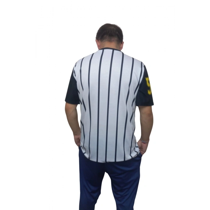 Erkek T-shirt 59 Numara Baskılı Sarı (kesik Elyaf Kumaş)