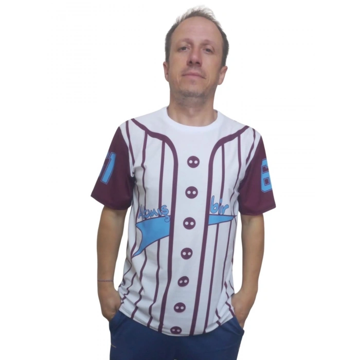 Erkek T-shirt 61 Numara Baskılı Siyah (kesik Elyaf Kumaş)