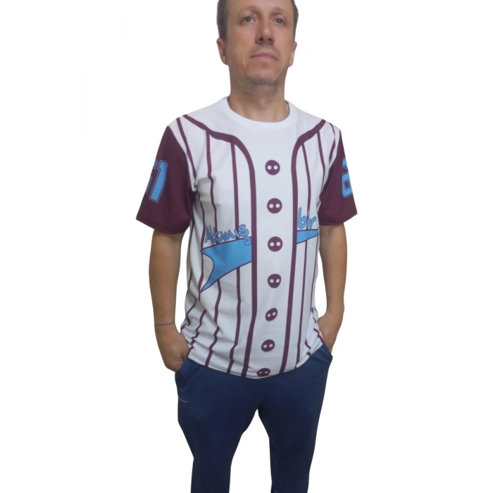 Erkek T-shirt 61 Numara Baskılı Siyah (kesik Elyaf Kumaş)