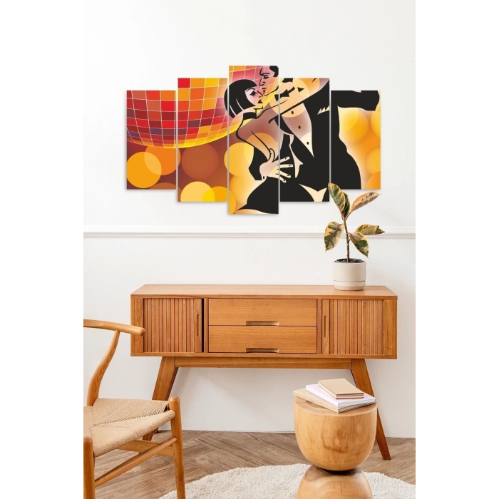 Erkek ve Kadın Dans 5 Parçalı Mdf Tablo 60 x 100