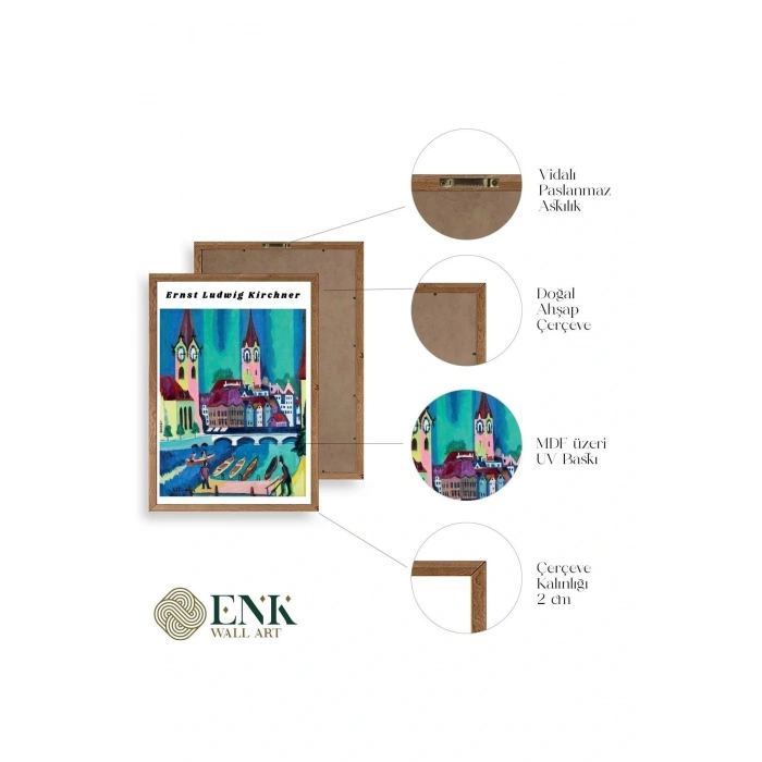 Ernst Ludwig Kirchner Ahşap Çerçeveli Tablo 23 x 30