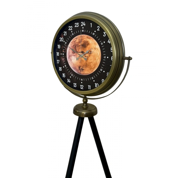 Aged 24-Hour Indicator Custom Design Tripod Leg Clock