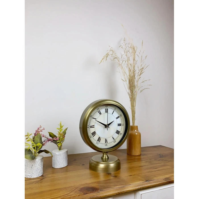 Eskitme Metal Anka Masa Saati 25×20 cm