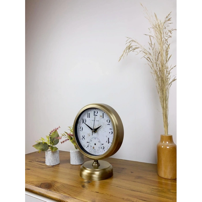 Eskitme Metal Masa Saati 25×20 cm