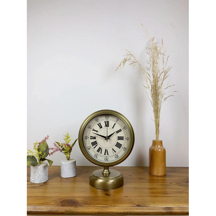 Eskitme Metal Orient Masa Saati 25×20 cm