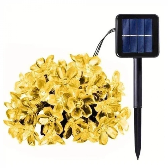 Estetik Papatya Led Işık 5m 50 Adet Solar Bahçe
