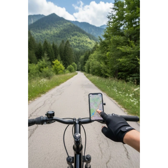 Evrensel Motosiklet Telefon Tutucu – Kaymaz, Kilitlenebilir Güvenli Tutuşlu, 360° Ayarlanabilir Gidon Bağlantılı Akıllı Telefon Aparatı