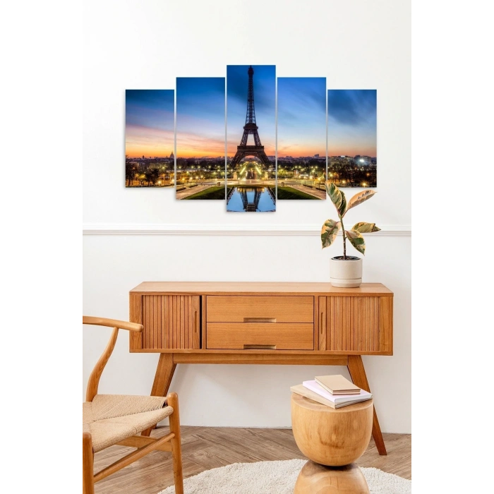 Eyfel Kulesi 5 Parçalı Mdf Tablo 60 x 100