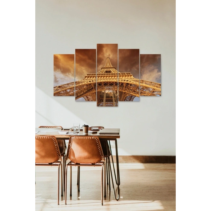 Eyfel Kulesi 5 Parçalı Mdf Tablo 60 x 100