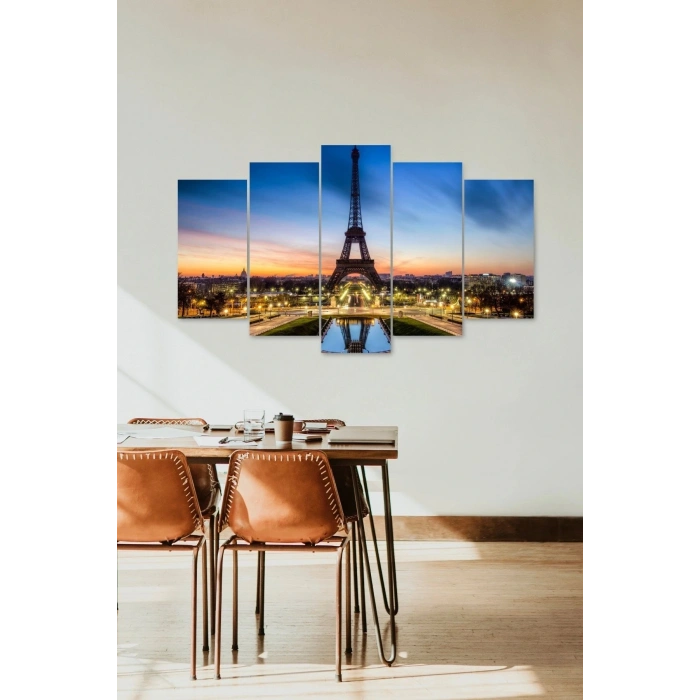 Eyfel Kulesi 5 Parçalı Mdf Tablo 60 x 100