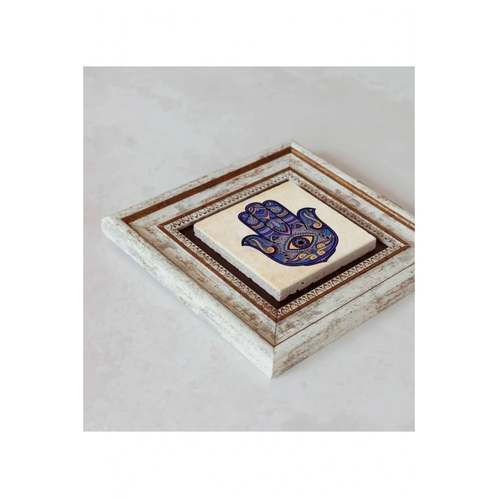 Fatıma Ana Eli Çerçeveli Taş Tablo 20 cm