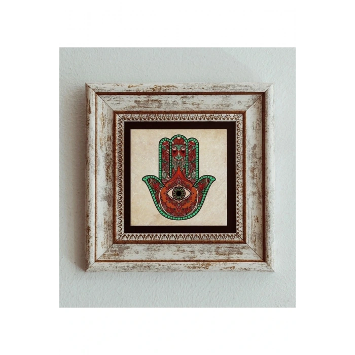 Fatma Ana Eli Çerçeveli Taş Tablo , Çerçeveli Taş Duvar Dekoru 20 cm