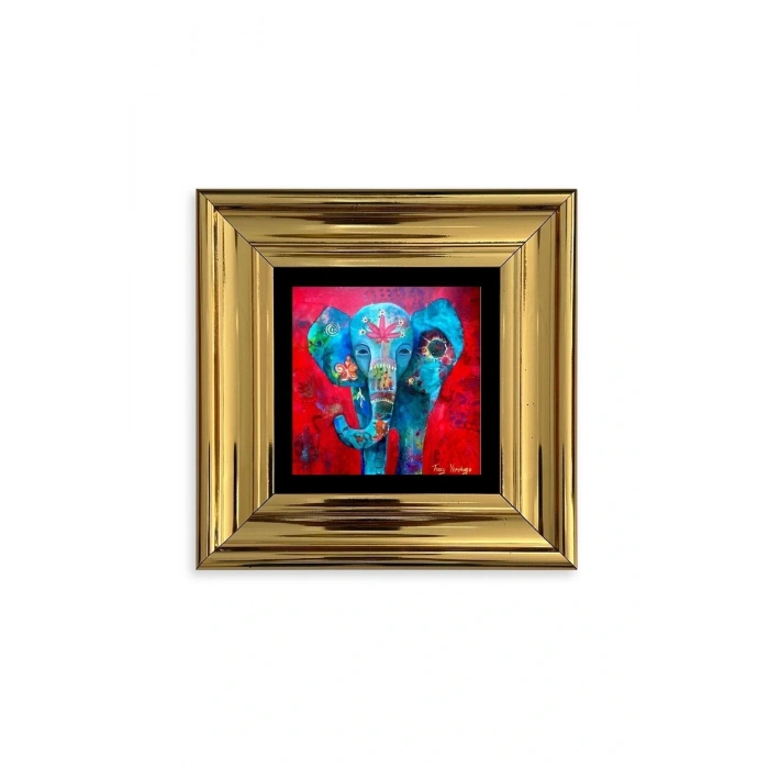 Fil Çerçeveli Taş Tablo 20 cm