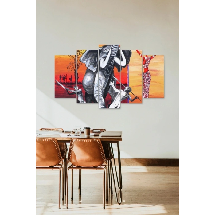 Filler ve İnsanlar 5 Parçalı Mdf Tablo 60 x 100