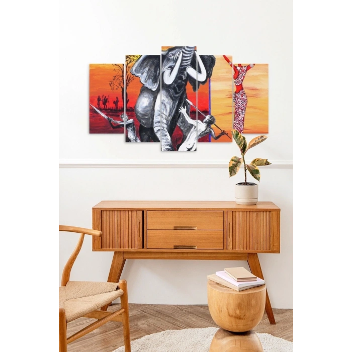 Filler ve İnsanlar 5 Parçalı Mdf Tablo 60 x 100