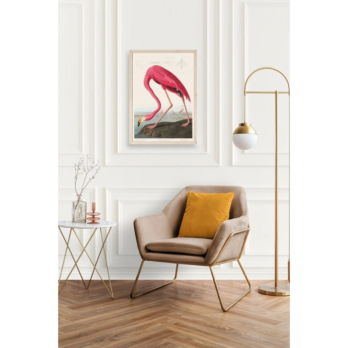 Flamingo Ahşap Çerçeveli Tablo 17 x 23
