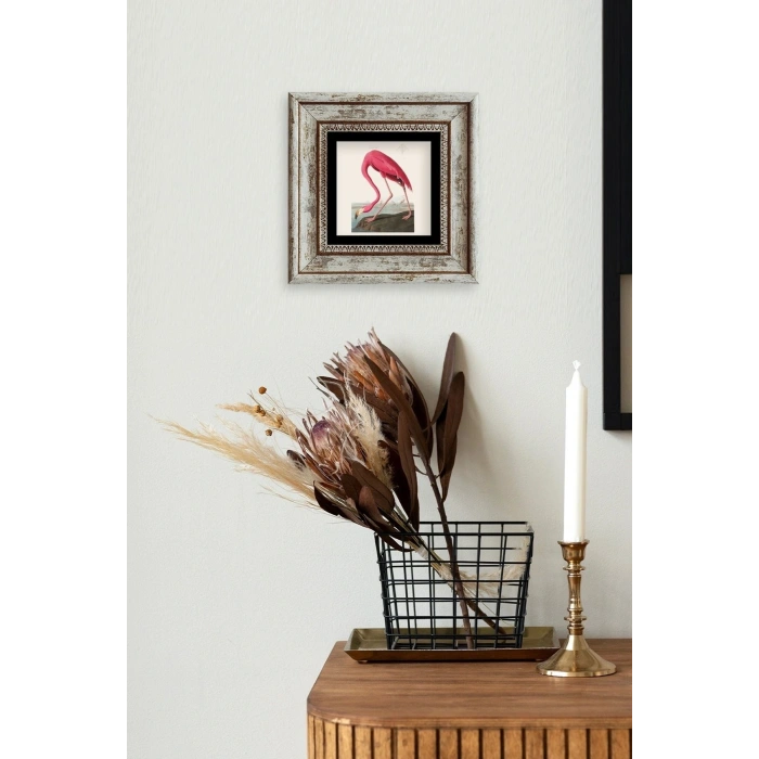 Flamingo Çerçeveli Taş Tablo 20 cm