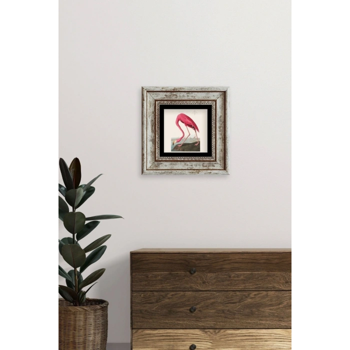 Flamingo Çerçeveli Taş Tablo 20 cm