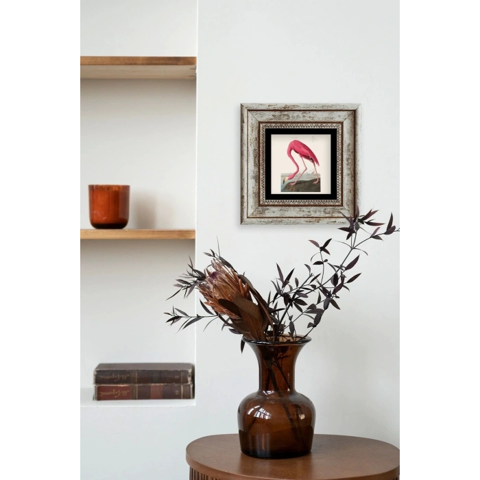 Flamingo Çerçeveli Taş Tablo 20 cm