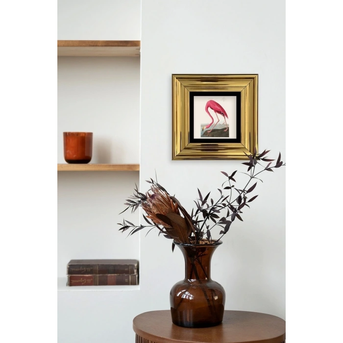 Flamingo Çerçeveli Taş Tablo 20 cm