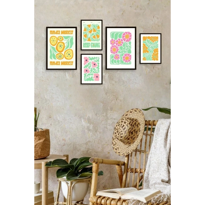 Flower Market 5li Tablo 30 x 40