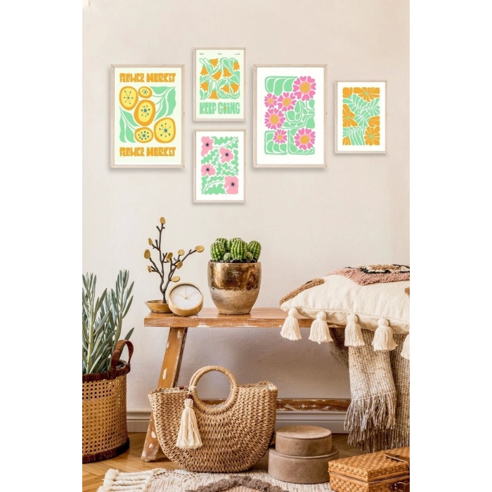 Flower Market 5li Tablo 30 x 40