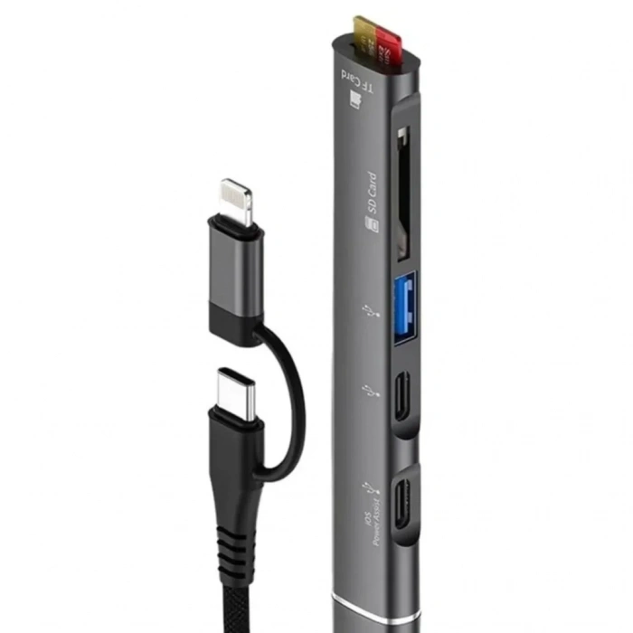 Fonksiyonel 5li Usb Hub Kart Okuyucu Type-c
