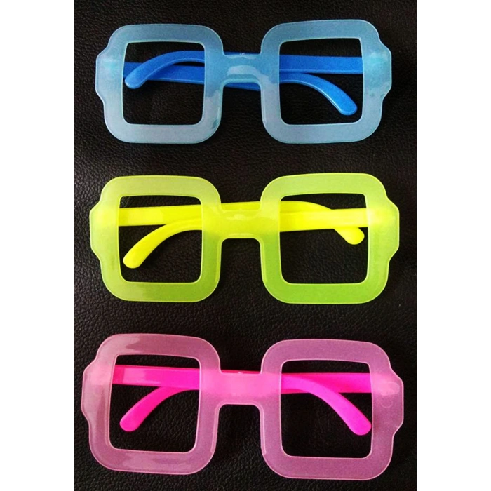 Phosphorescent Square Model Glow Party Glasses Glow-in-the-Dark Glasses 12 Pieces (5365)