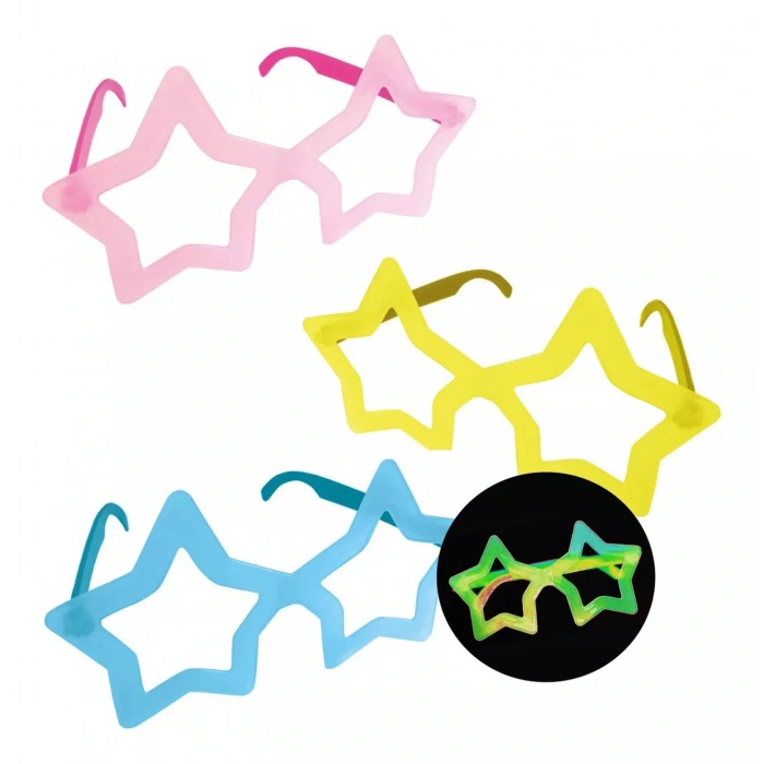 Phosphorescent Star Model Glow Party Glasses Glow-in-the-Dark Glasses 12 Pieces (5365)