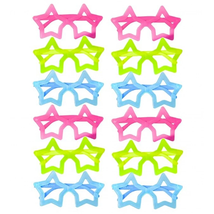 Phosphorescent Star Model Glow Party Glasses Glow-in-the-Dark Glasses 12 Pieces (5365)