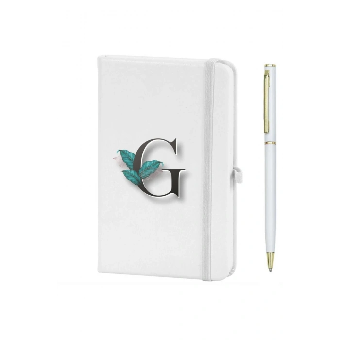 G Harfi Çiçek Baskılı Defter