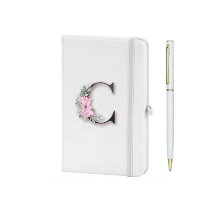 G Harfi Çiçek Desen Baskılı Defter