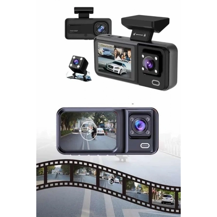 Geniş Açılı Dvr Araç İçi Kamera Seti 3 Adet