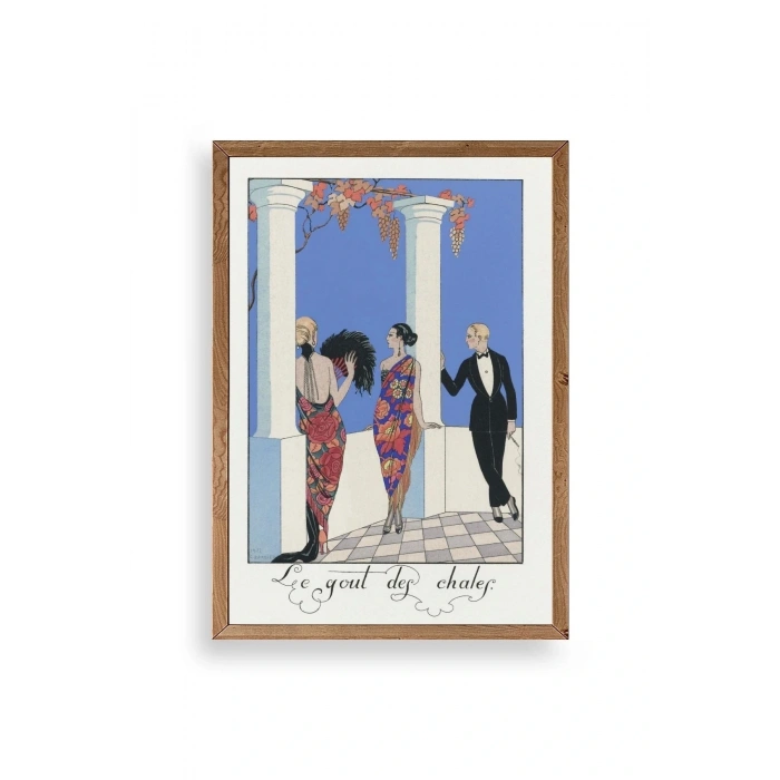 George Barbier Ahşap Çerçeveli Tablo 17 x 23