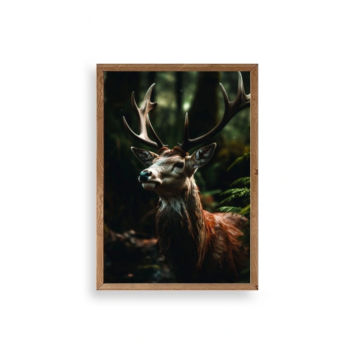 Geyik Ahşap Çerçeveli Tablo 17 x 23