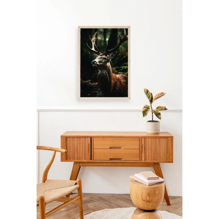 Geyik Ahşap Çerçeveli Tablo 50 x 70