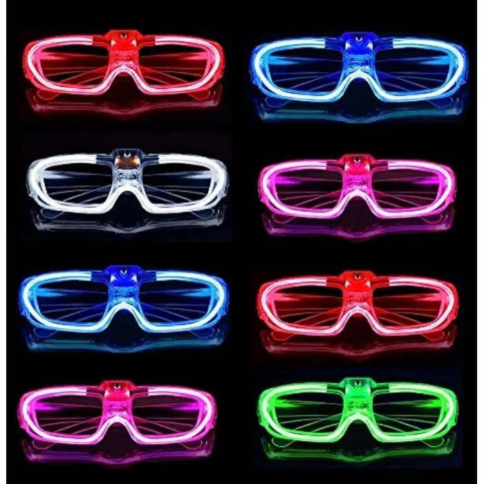 Glow Model 3 Different Function Lighted Party Glasses Mixed Color 12 Pieces (5365)