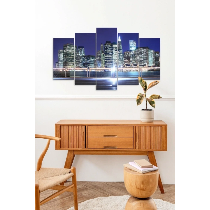 Gökdelen Manzara 5 Parçalı Mdf Tablo 60 x 100