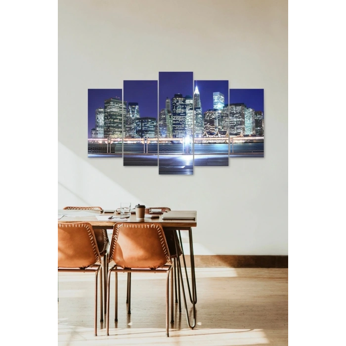 Gökdelen Manzara 5 Parçalı Mdf Tablo 60 x 100