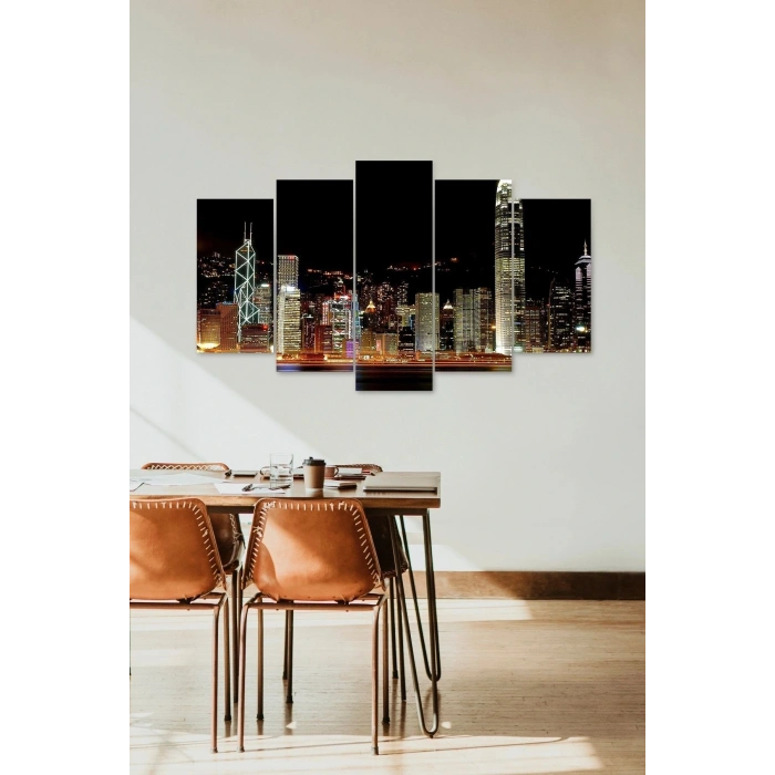 Gökdelen Şehir 5 Parçalı Mdf Tablo 60 x 100