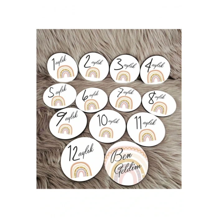 Gökkuşağı Desen Ahşap Bebek Kartları