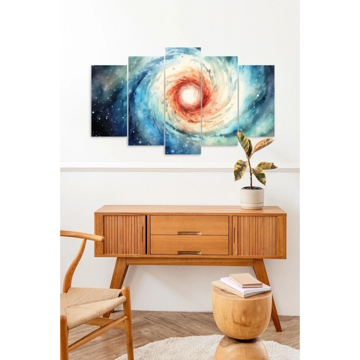 Gökyüzü Manzarası 5 Parçalı Mdf Tablo 60 x 100