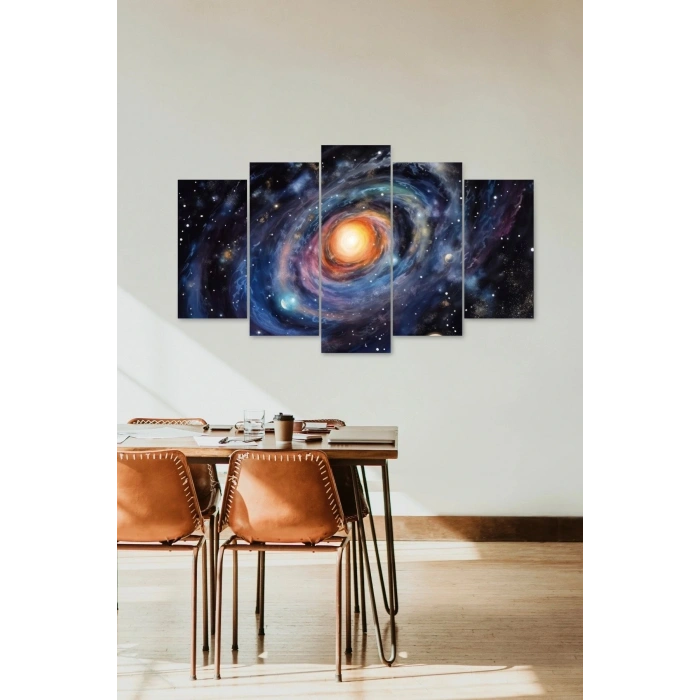 Gökyüzü Manzarası 5 Parçalı Mdf Tablo 60 x 100