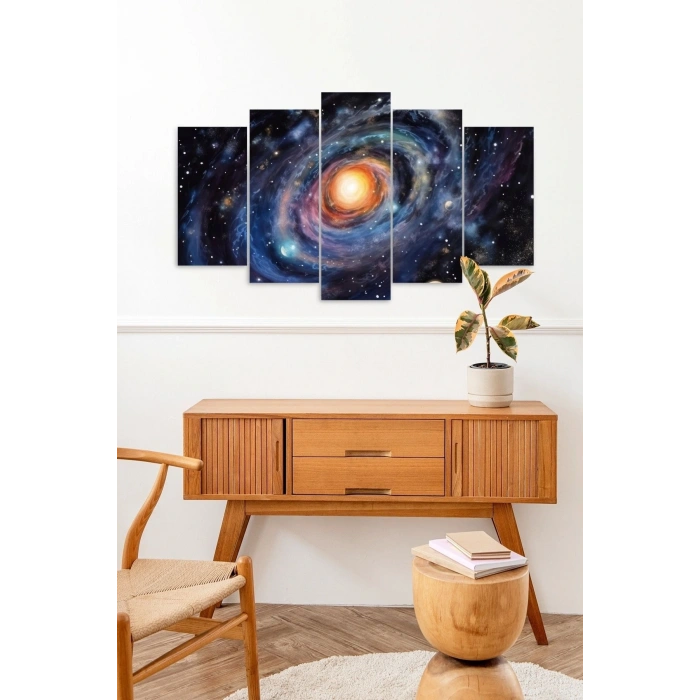 Gökyüzü Manzarası 5 Parçalı Mdf Tablo 60 x 100