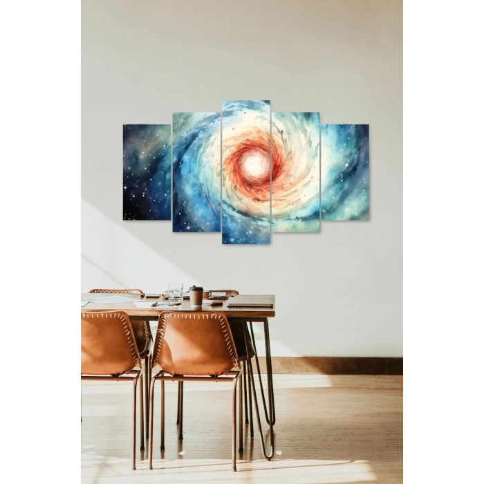 Gökyüzü Manzarası 5 Parçalı Mdf Tablo 60 x 100