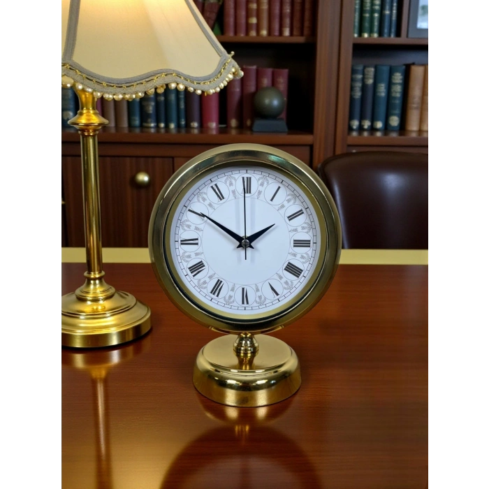 Gold Altın Legacy 25 x 20 Cm Metal Table Clock