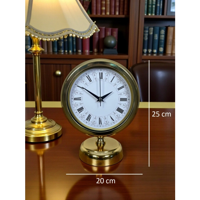 Gold Altın Legacy 25 x 20 Cm Metal Table Clock