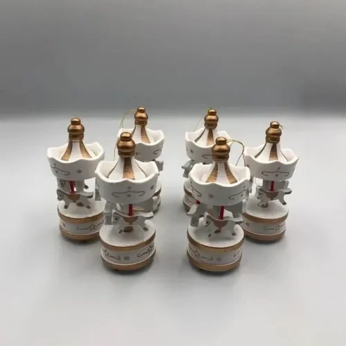 Gold-beyaz 6lı Ufak Atlı Karınca Dekor Seti