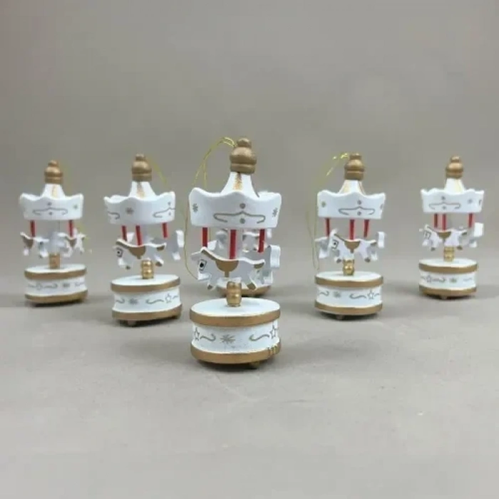 Gold-beyaz 6lı Ufak Atlı Karınca Dekor Seti