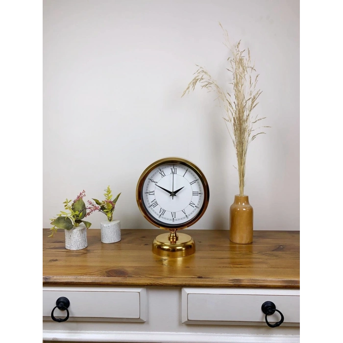 Gold Metal Retro Masa Saati 25×20 cm